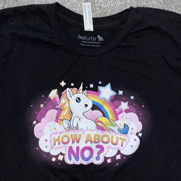 Tee Turtle Riding His My little pony Say NO Unicorn T Shirt L - Picture 2 of 2